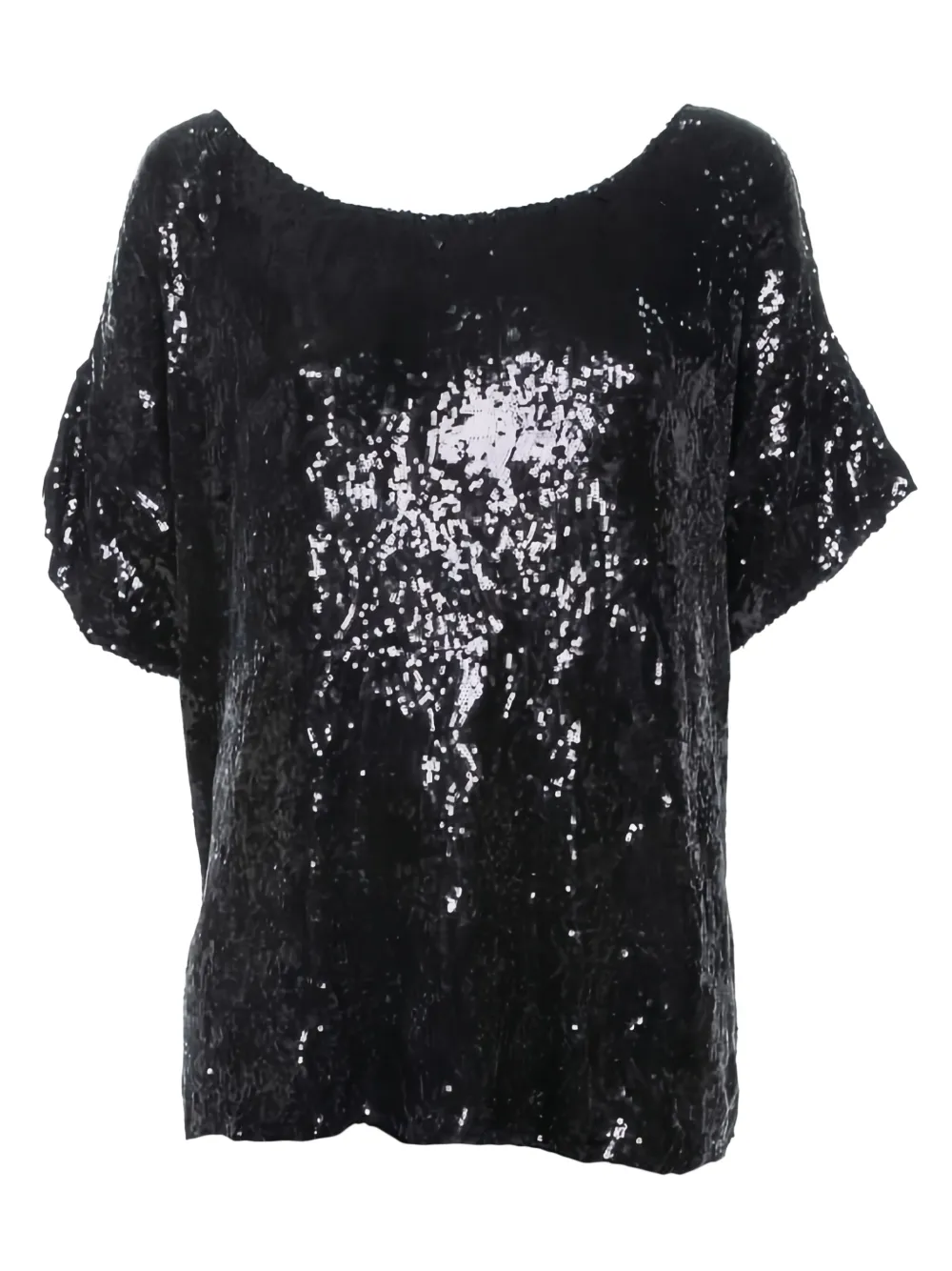 sequined short-sleeve top