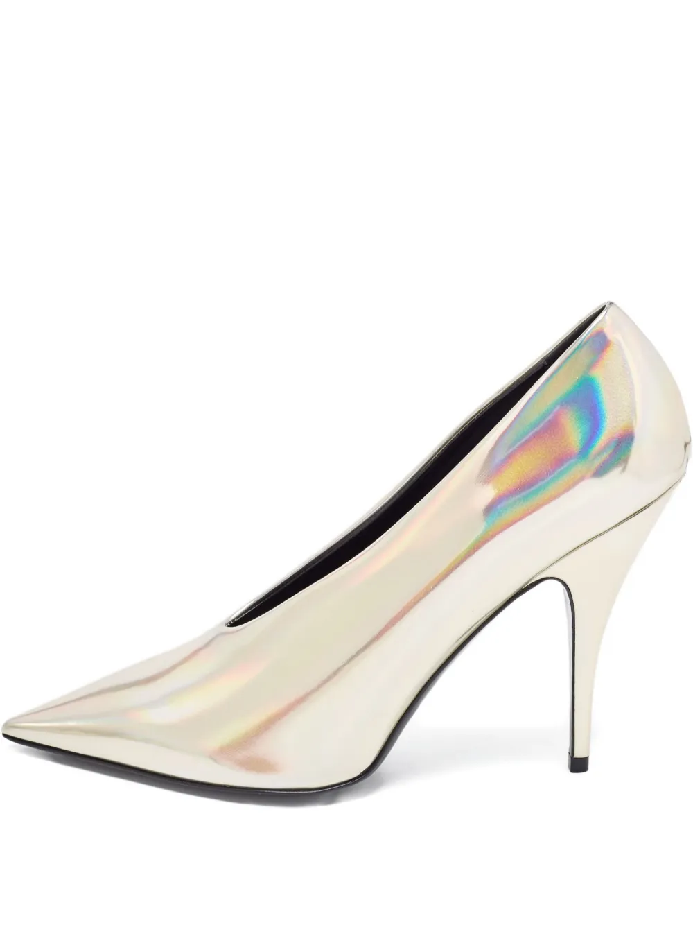 Stella McCartney Pre-Owned 120mm iridescent leather pumps | White | Image 1