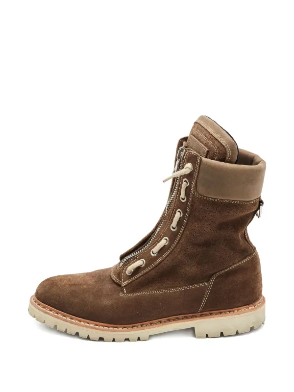 Balmain Pre-Owned 2024 zip-front Suede Boots | Brown | FARFETCH