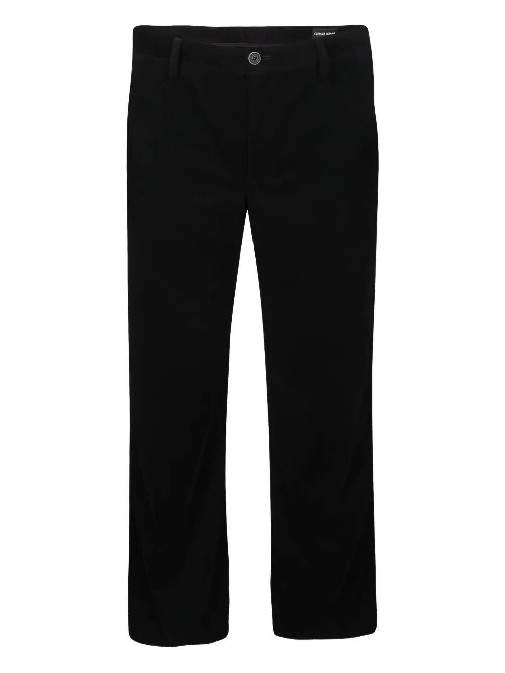 Giorgio Armani Pre-Owned chevron velvet trousers | Black | Image 1