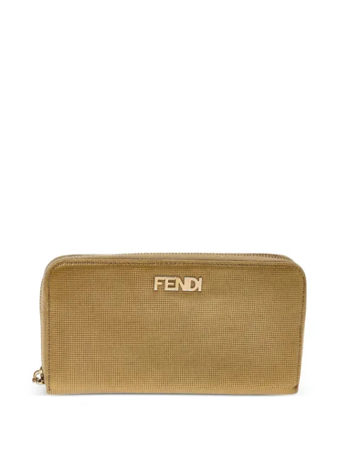 Fendi Pre-Owned embossed leather zipper wallet