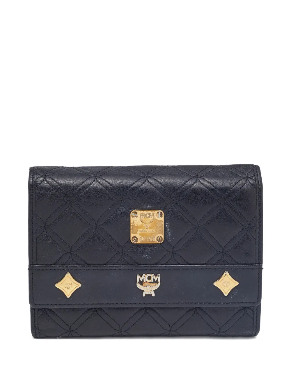 Pre-owned Mcm Quilted Leather Wallet