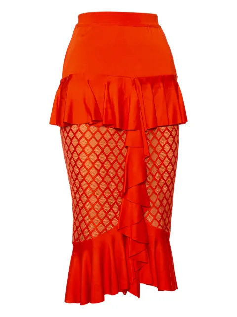 Balmain Pre-Owned ruffled midi skirt