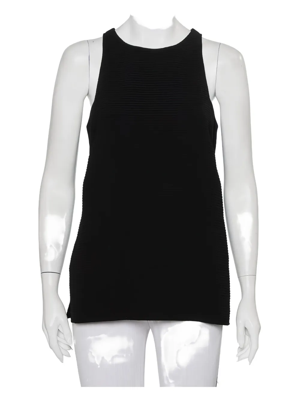 Pre-owned Helmut Lang 2024 Ribbed Sleeveless Tank Top In Black