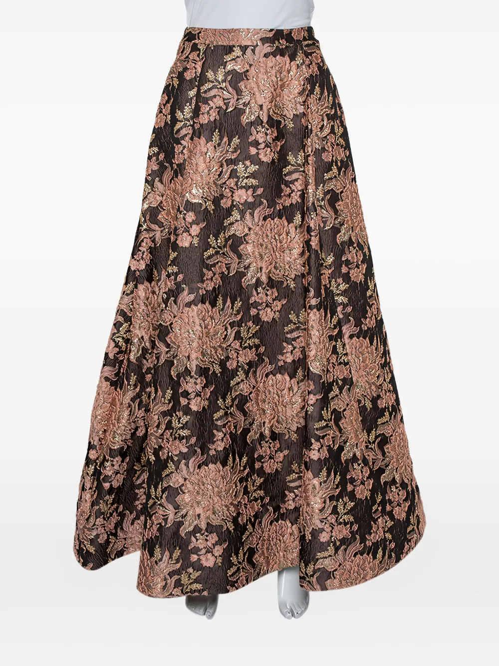 alice + olivia pre-owned floral-jacquard skirt - Marrone