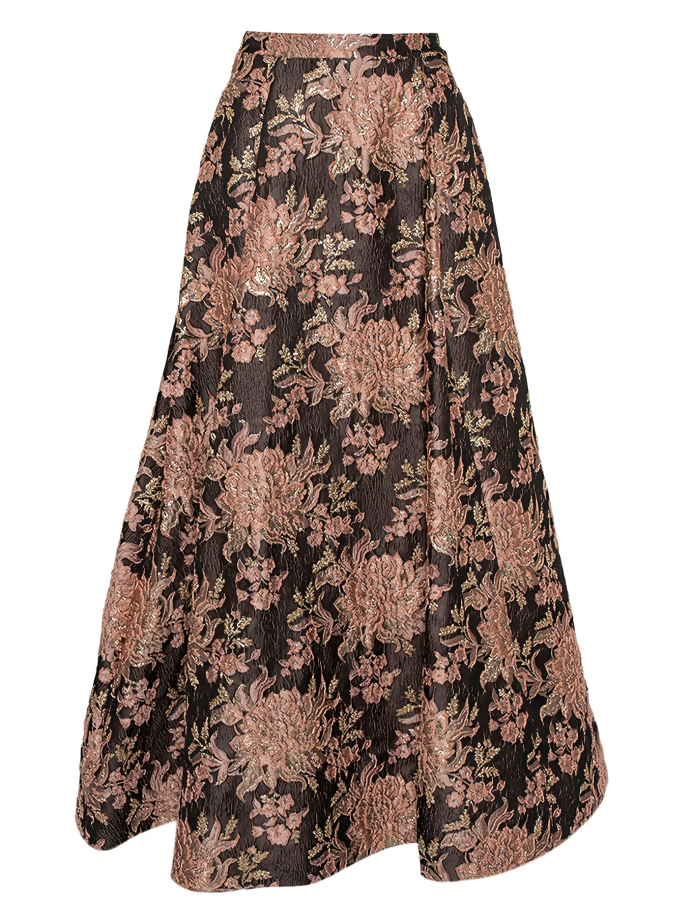 alice + olivia pre-owned floral-jacquard skirt | Brown | Image 1