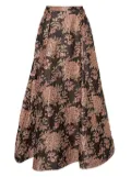 alice + olivia pre-owned floral-jacquard skirt - Brown