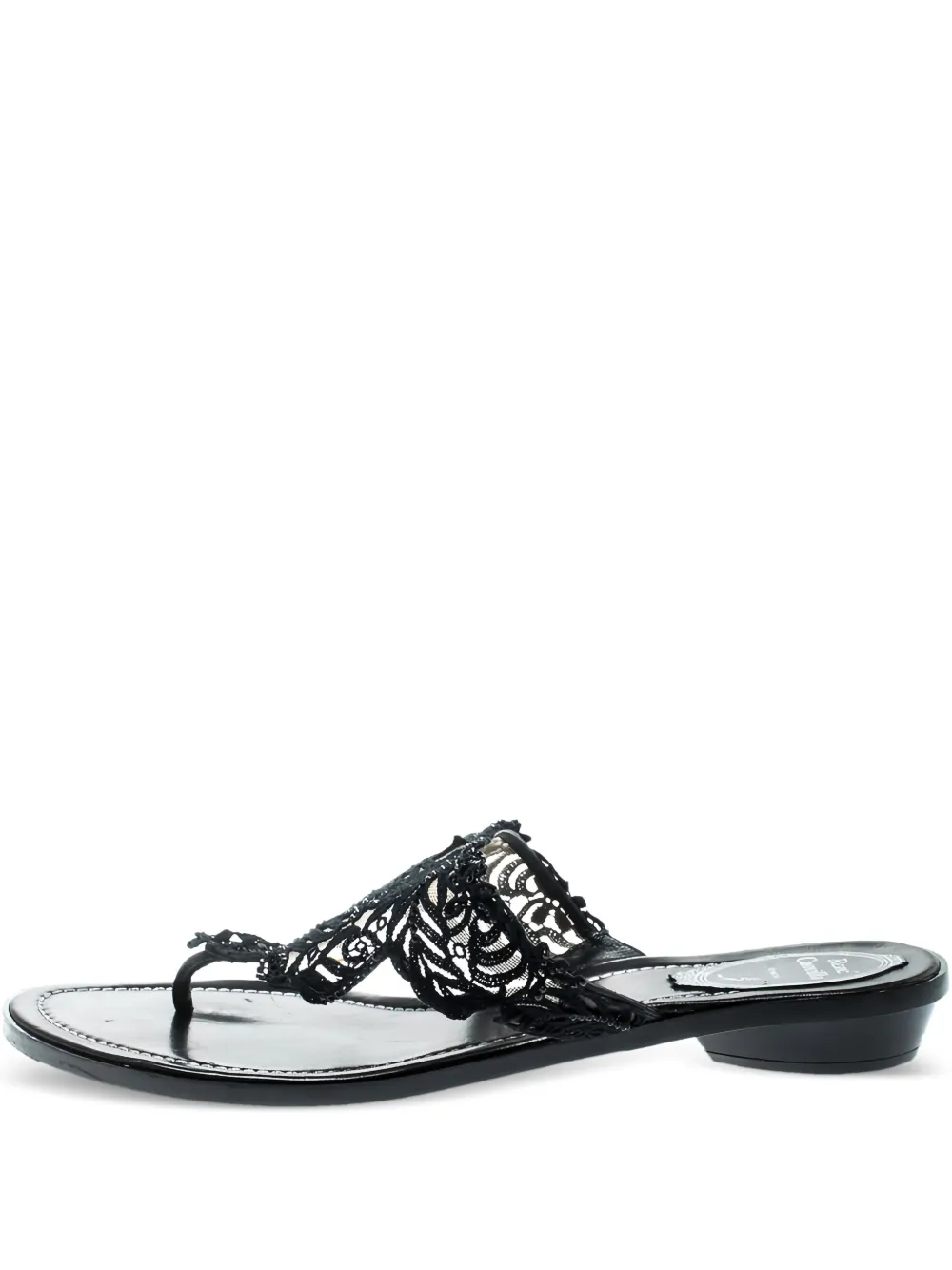 René Caovilla pre-owned lace leather sandals | Black | Image 1