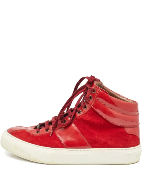 Jimmy Choo Pre-Owned paten-leather suede sneakers