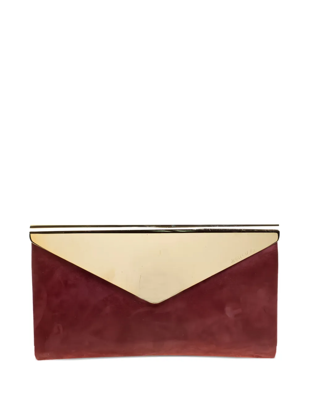 Jimmy Choo Pre-Owned leather metal-flap clutch bag | Red | Image 1