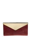 Jimmy Choo Pre-Owned leather metal-flap clutch bag - Red