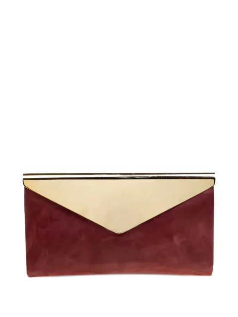 Jimmy Choo Pre-Owned leather metal-flap clutch bag