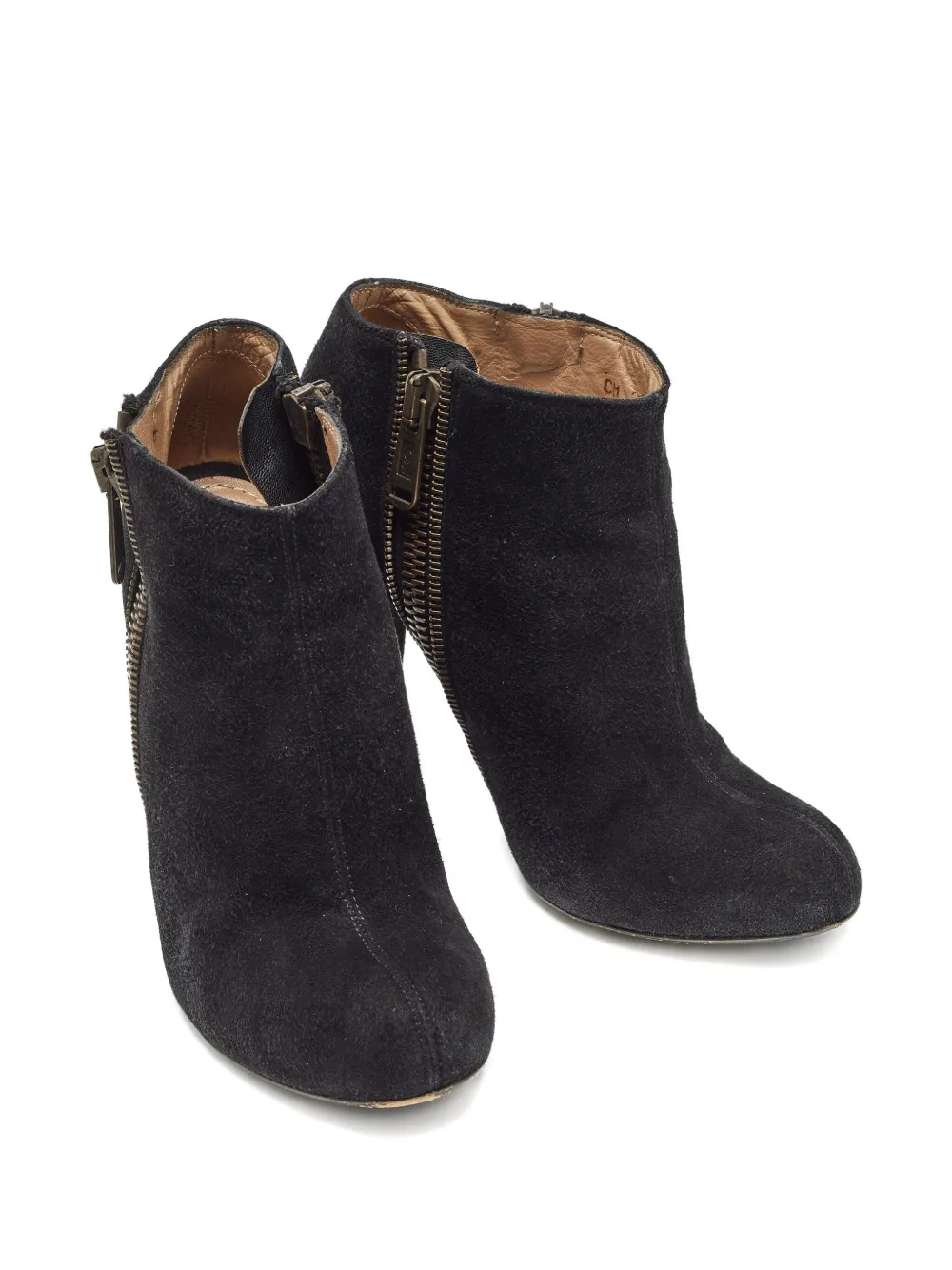 Pre-owned Saint Laurent 110mm Suede Zip-up Boots