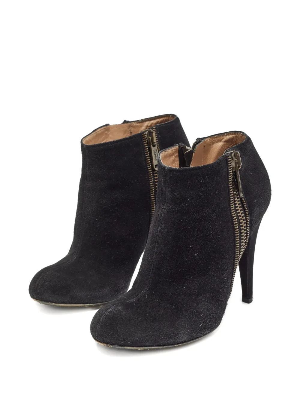 Pre-owned Saint Laurent 110mm Suede Zip-up Boots
