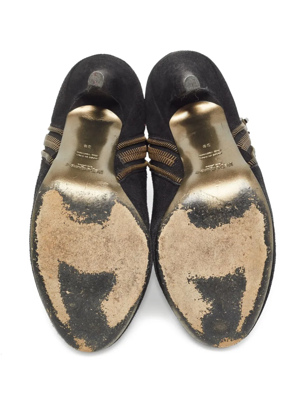 Pre-owned Saint Laurent 110mm Suede Zip-up Boots