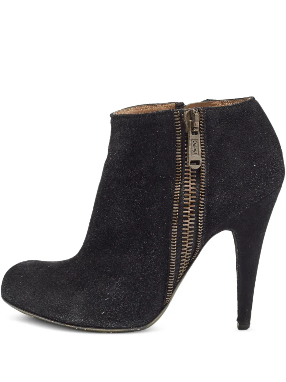 Pre-owned Saint Laurent 110mm Suede Zip-up Boots
