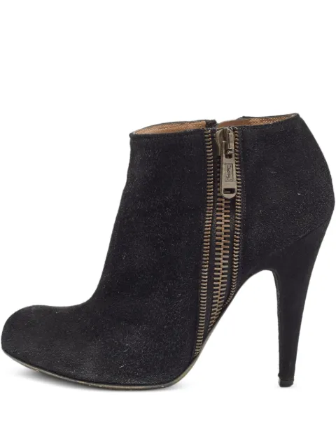 Saint Laurent Pre-Owned 110mm suede zip-up boots