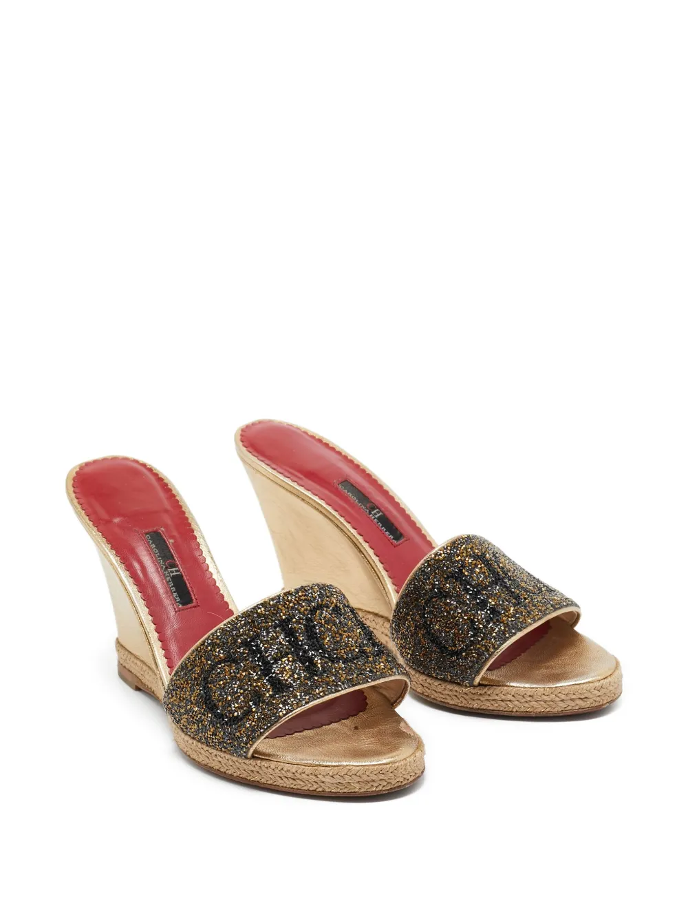 Carolina Herrera Vintage Leren sandalen - Goud