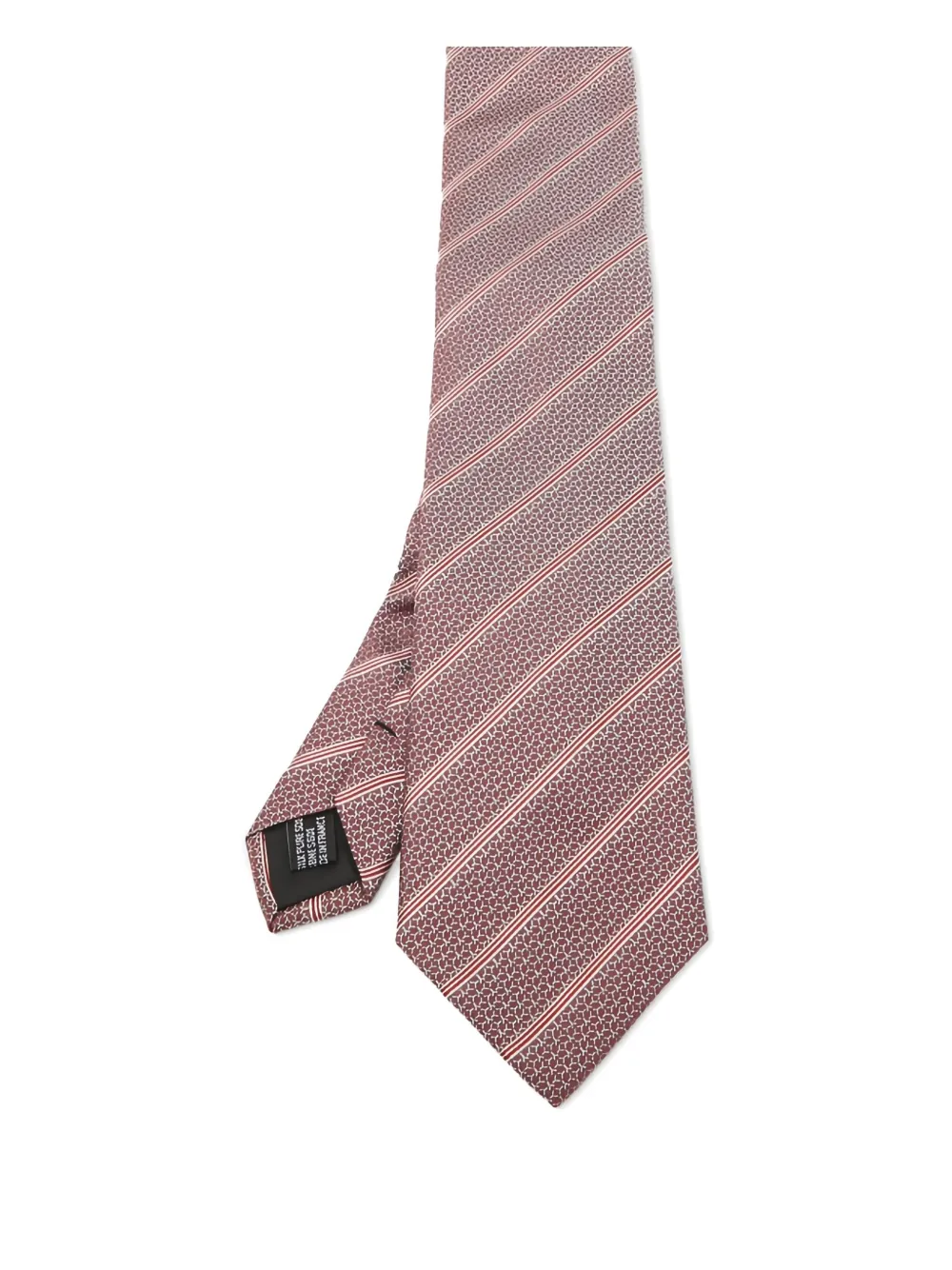 Saint Laurent Pre-Owned striped-pattern silk tie | Red | Image 1