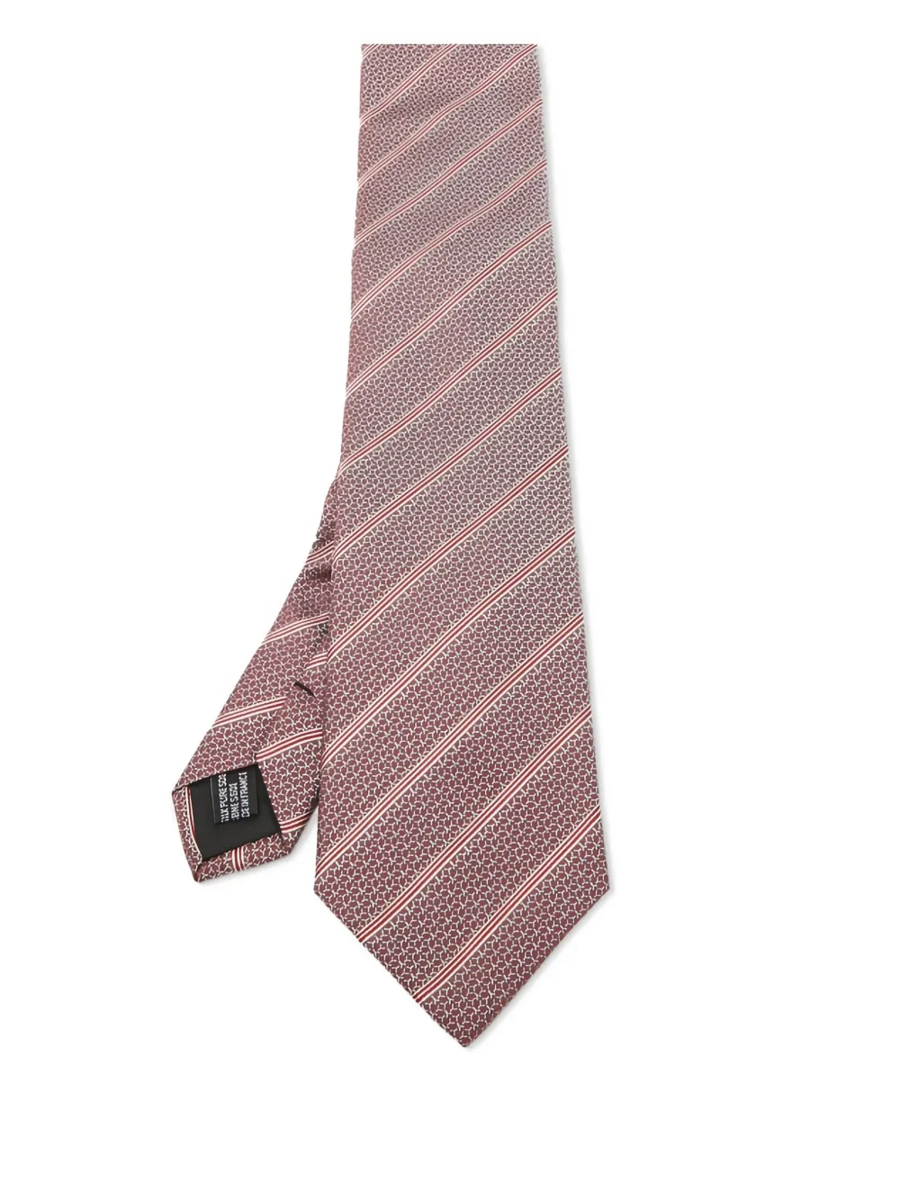 striped-pattern silk tie