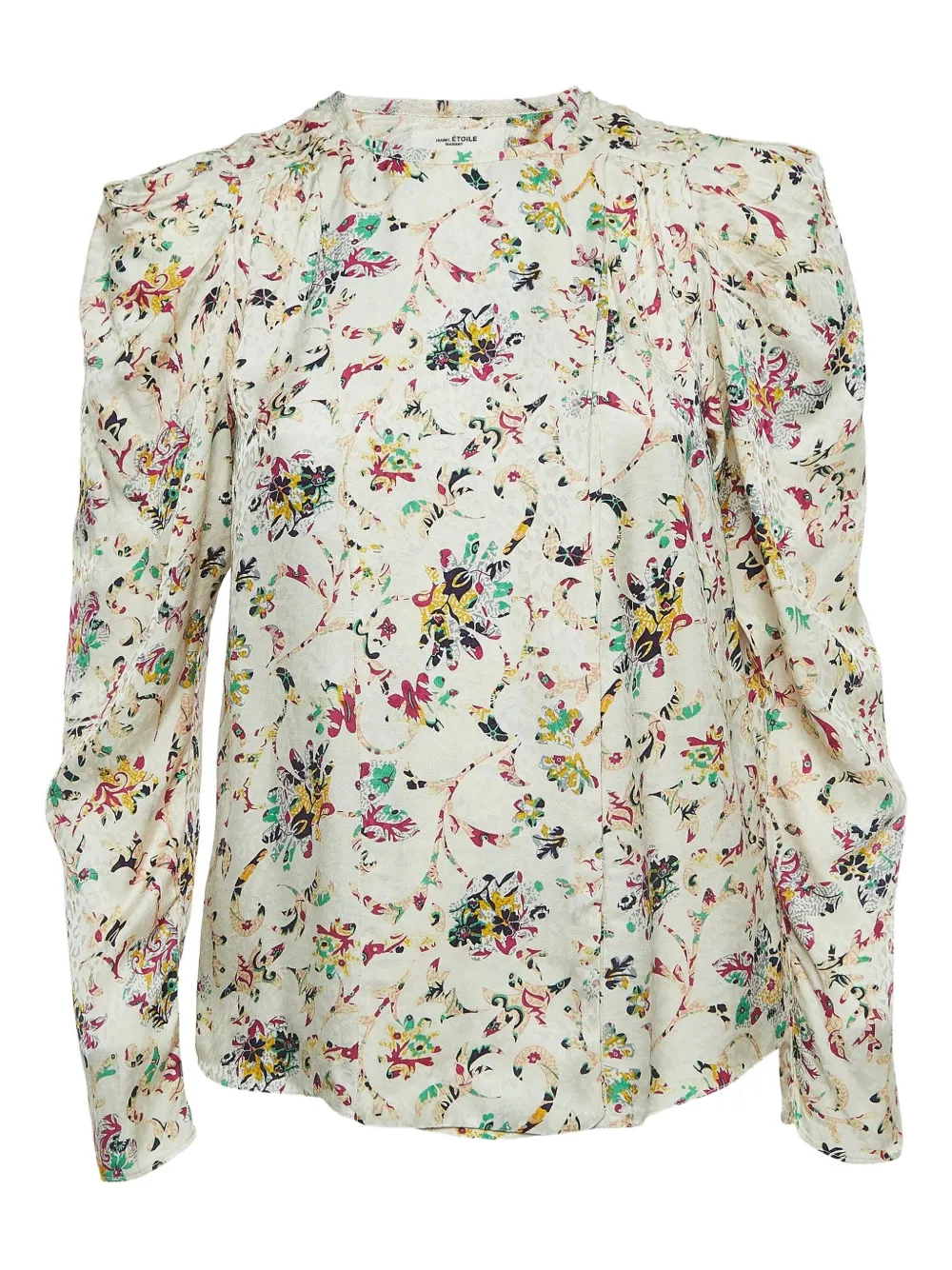 MARANT ÉTOILE Blusa a fiori con maniche a palloncino - Toni neutri