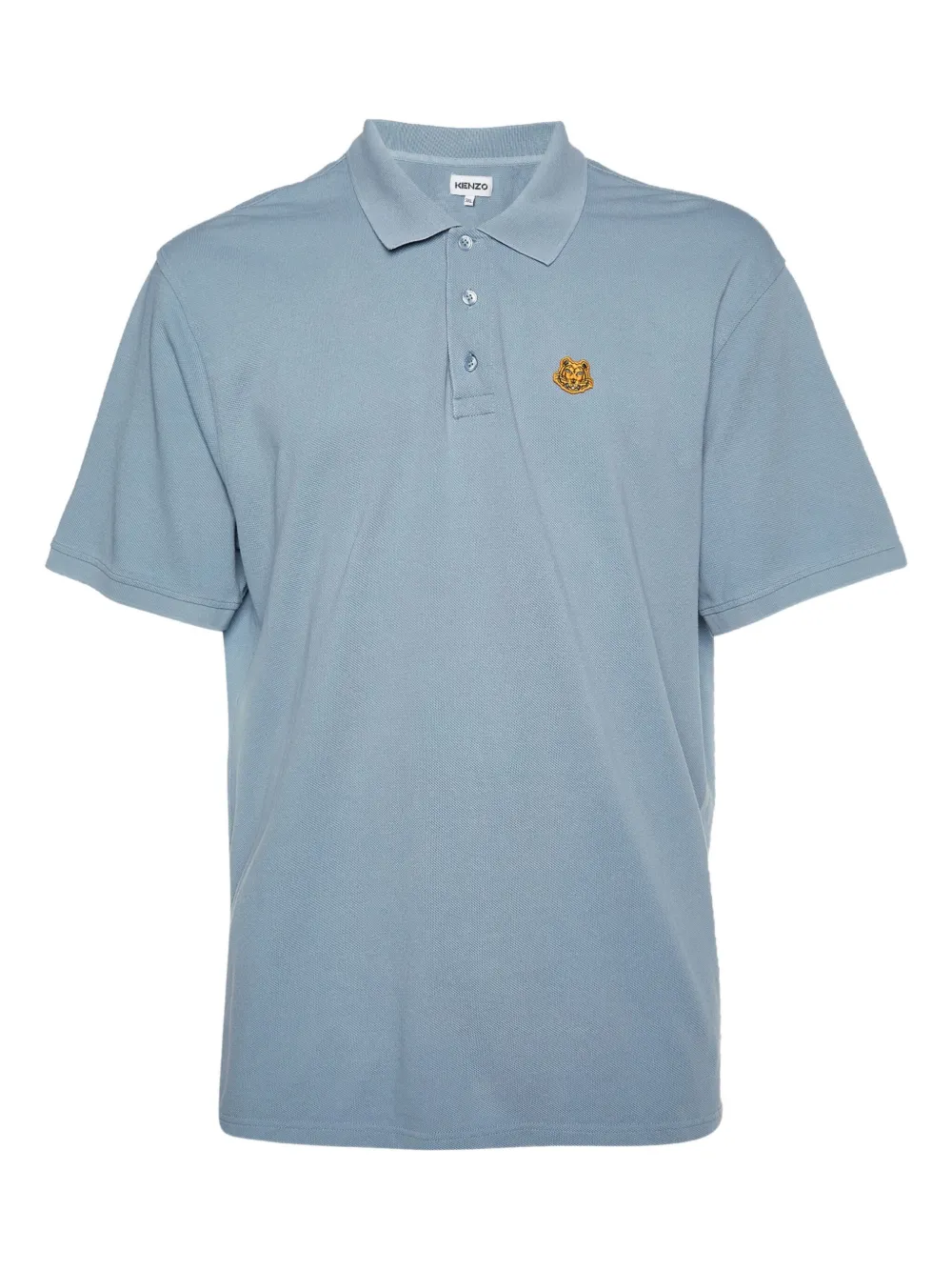 cotton tiger-patch polo shirt