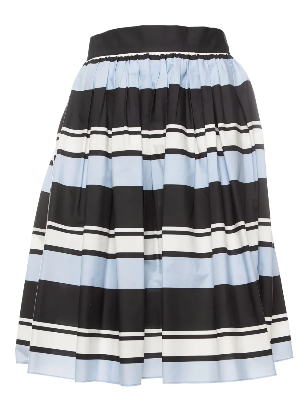 Pre-owned Dolce & Gabbana Striped Pleated Skirt In Blue