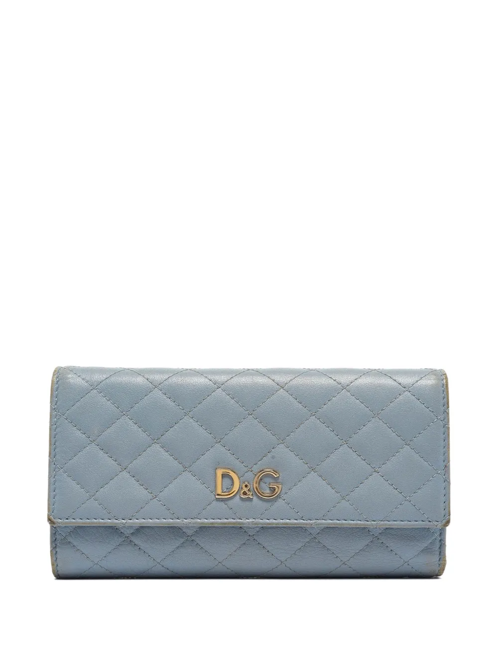 D & G Vintage quilted leather wallet - ブルー D & G Vintage quilted leather wallet - ブルー