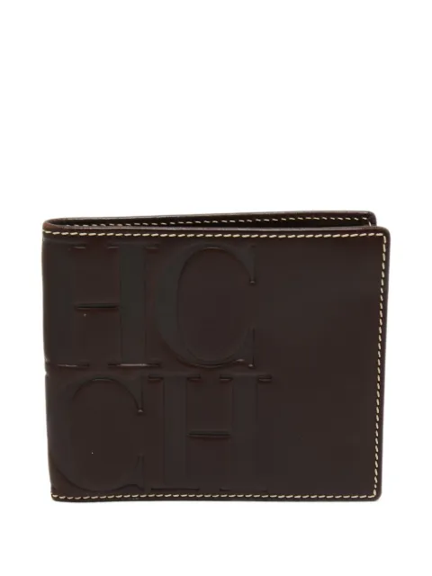 Carolina Herrera Vintage logo-embossed leather wallet