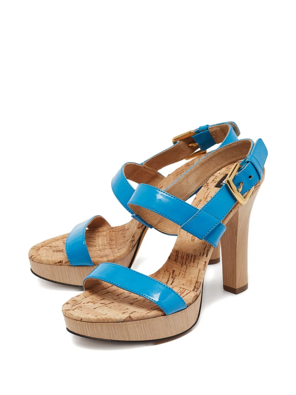 D&G Vintage 110 mm leren sandalen met hak - Blauw