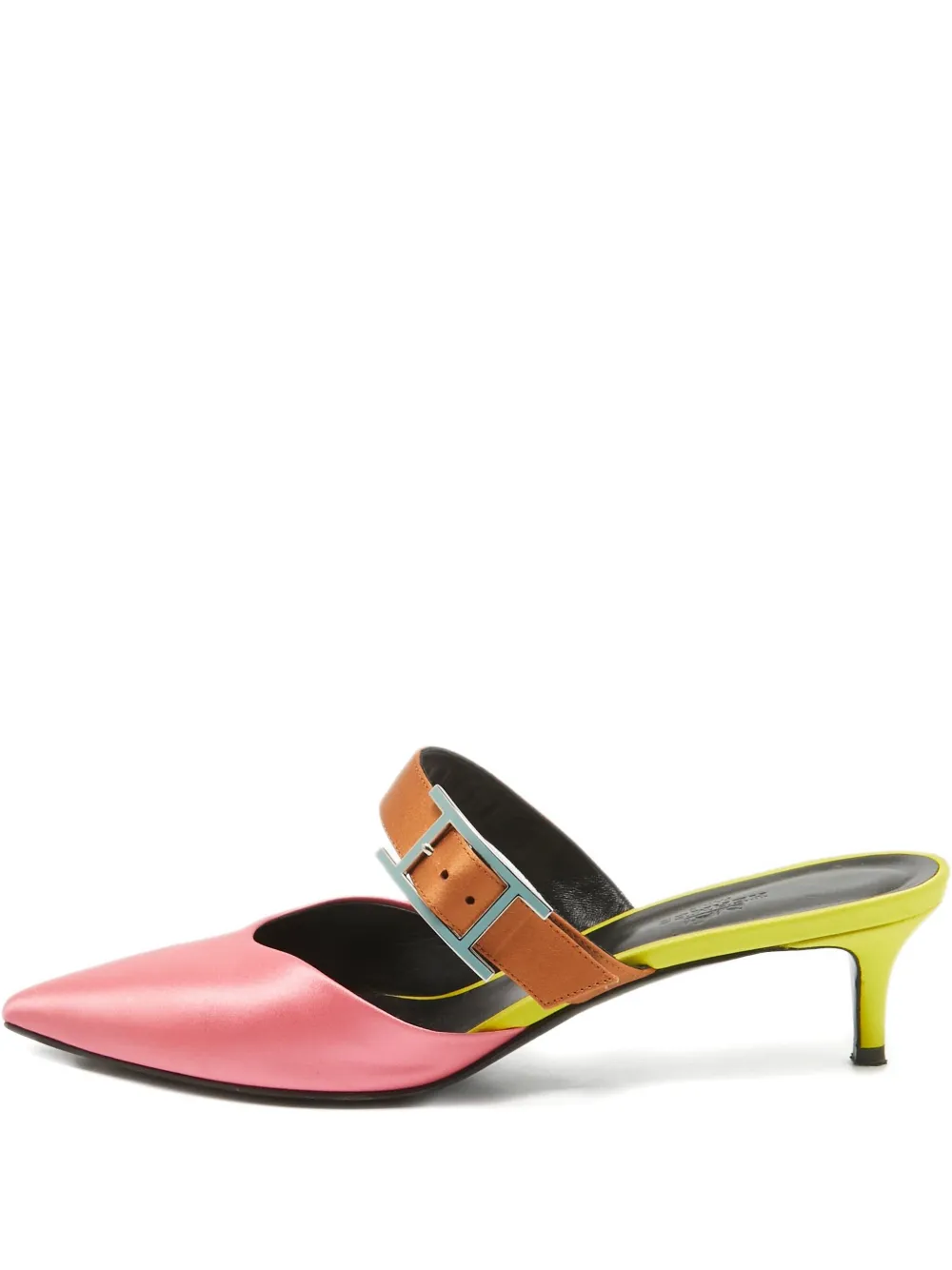 Hermès Pre-Owned buckle satin mules - ピンク Hermès Pre-Owned buckle satin mules - ピンク
