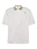 The Attico contrasting-collar polo top - White