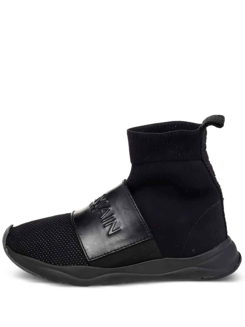 Balmain Pre-Owned knitted sneakers - Nero