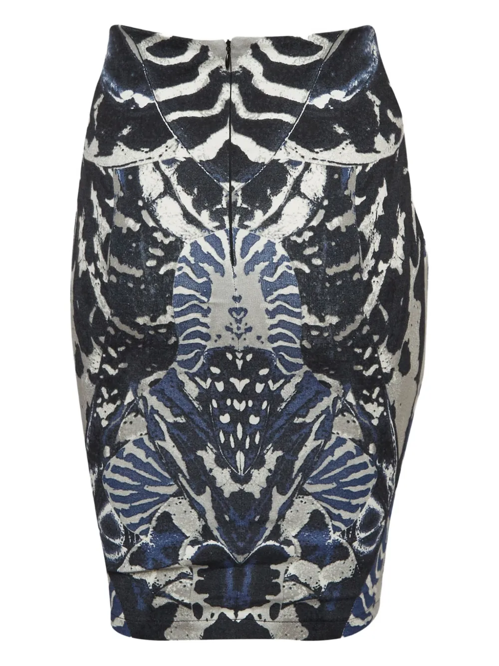 Alexander McQueen Pre-Owned Rok met abstracte print - Blauw