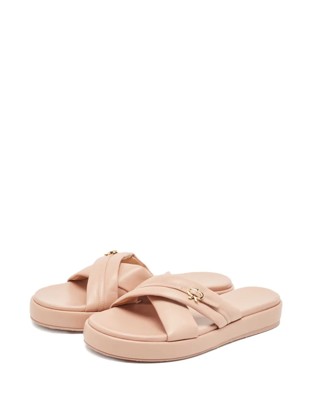 Gianvito Rossi Sandalen met gekruiste bandjes en plateauzool - Roze