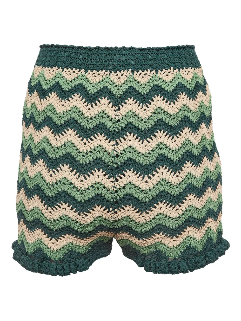 SANDRO Gehaakte shorts met chevron patroon - Groen