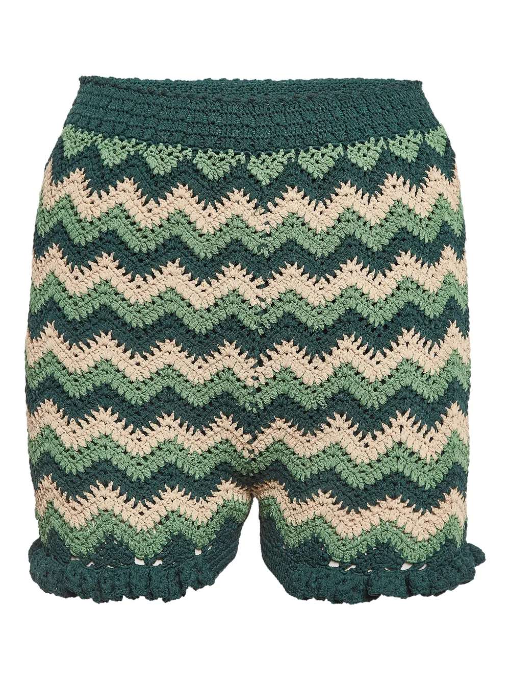 SANDRO chevron crochet shorts | Green | Image 1