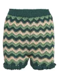 SANDRO chevron crochet shorts - Green