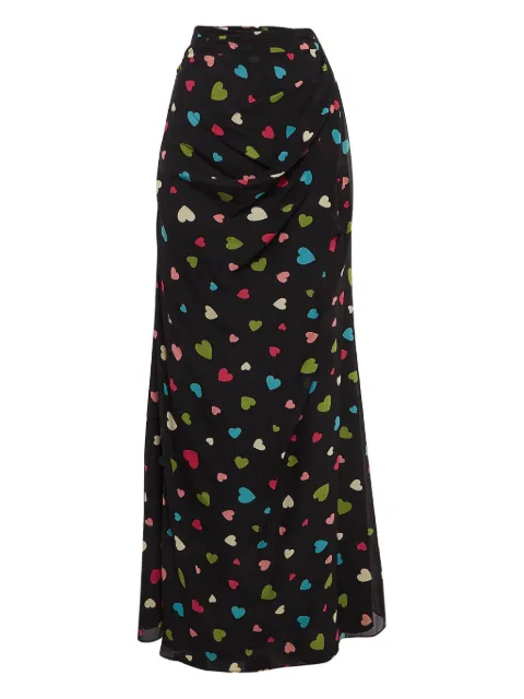 Moschino Pre-Owned heart-print silk skirt