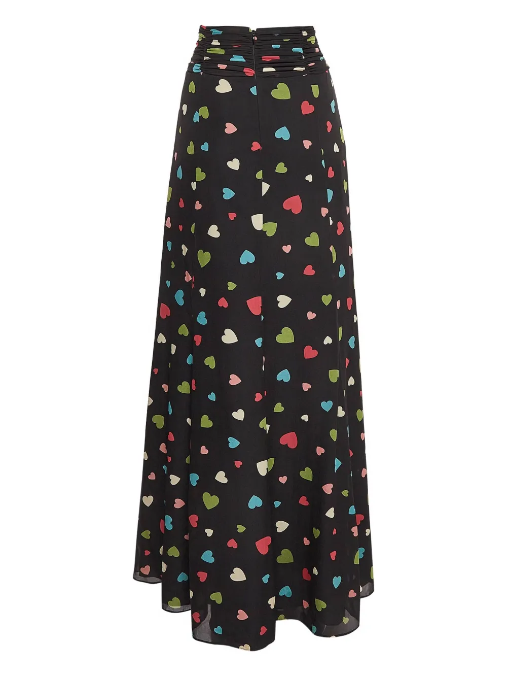 Moschino Pre-Owned Zijden rok met hartprint - Zwart