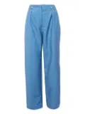 Lanvin Pre-Owned pleated button-detail trousers - Blue