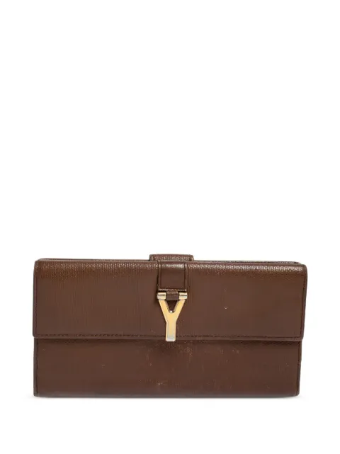 Saint Laurent Pre-Owned Y-plaque leather flap wallet