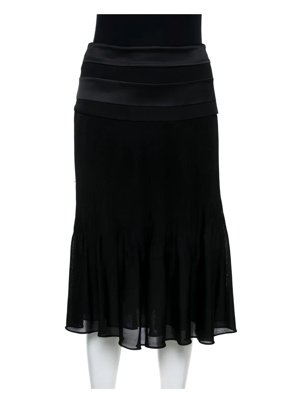 Giorgio Armani Pre-Owned Gonna svasata in seta - Nero