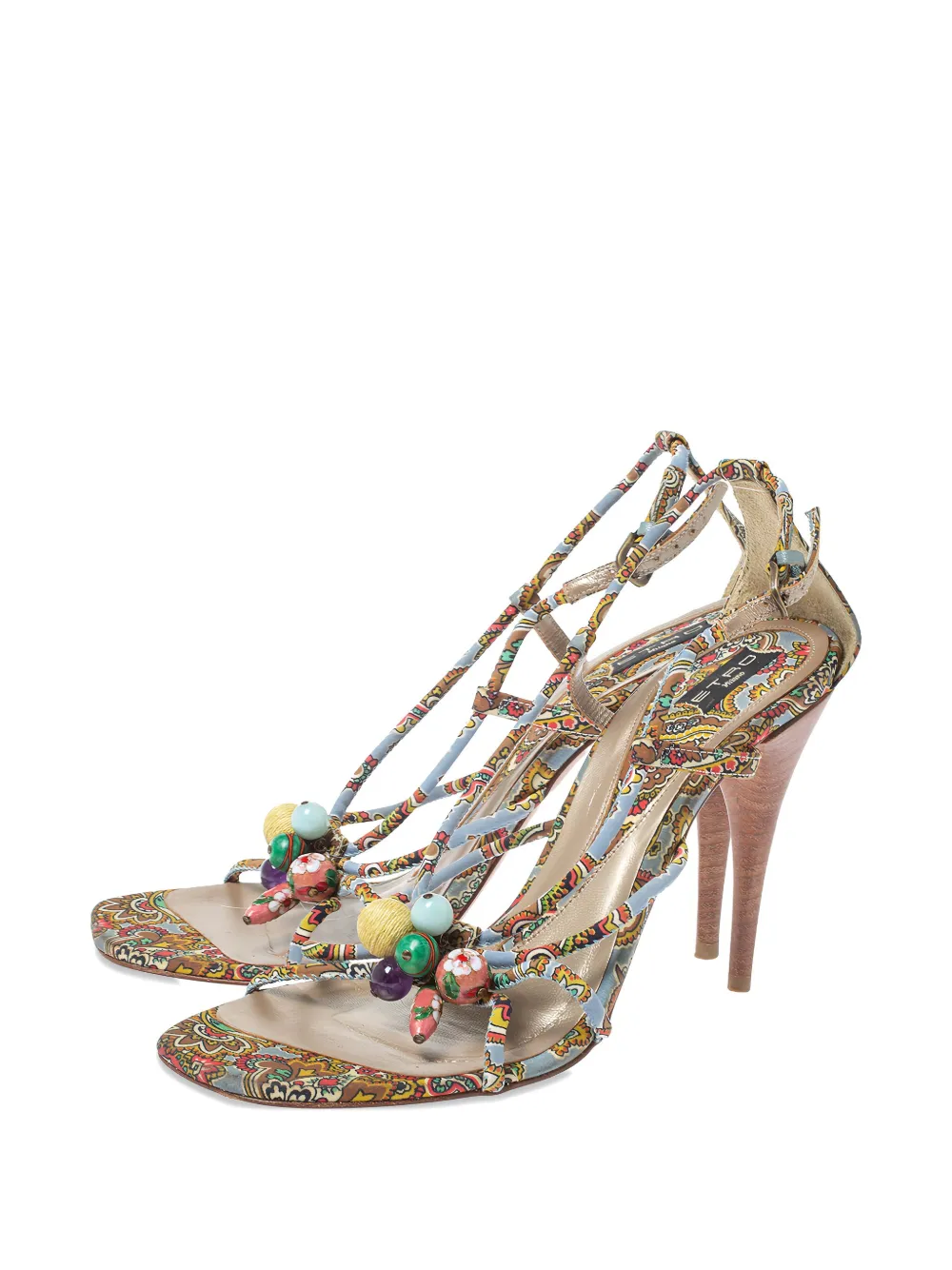 Etro Pre-Owned 110mm paisley-print beaded sandals | Image 2