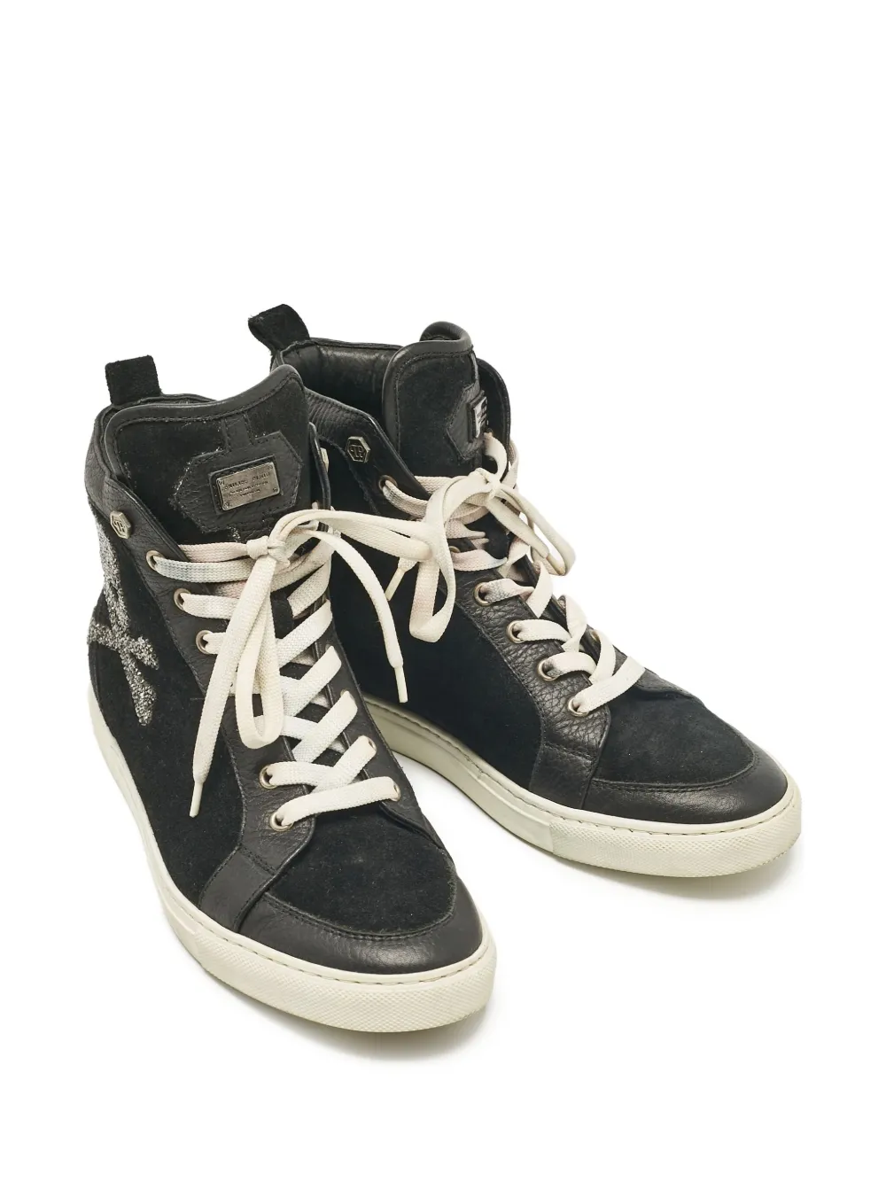 Philipp Plein Leren sneakers met doodskop - Zwart