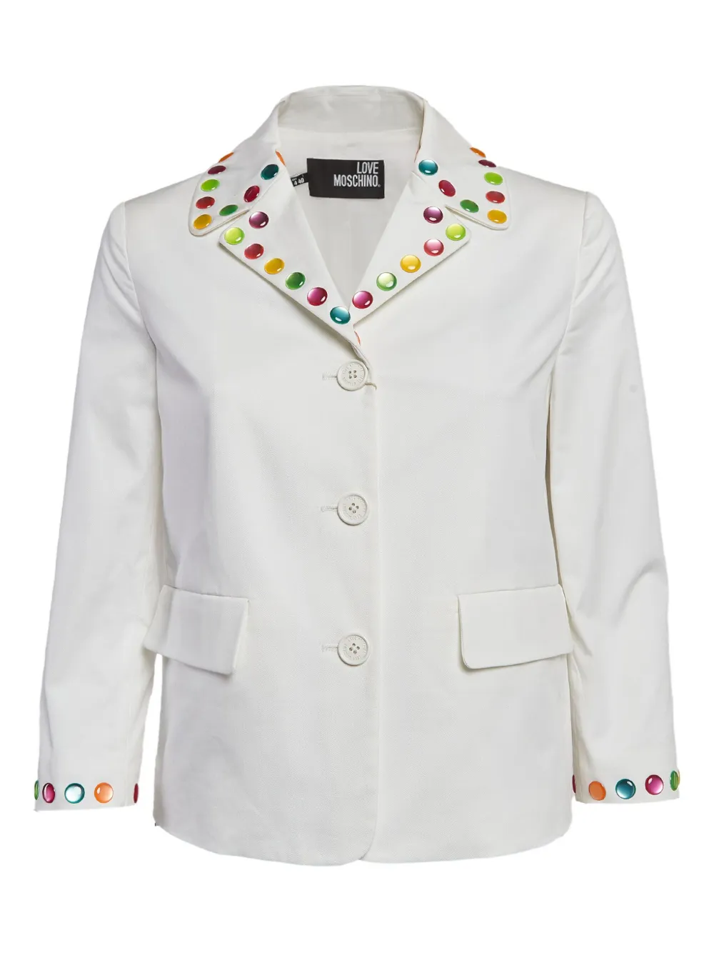 Moschino Pre-Owned Blazer mit Nieten - Weiß