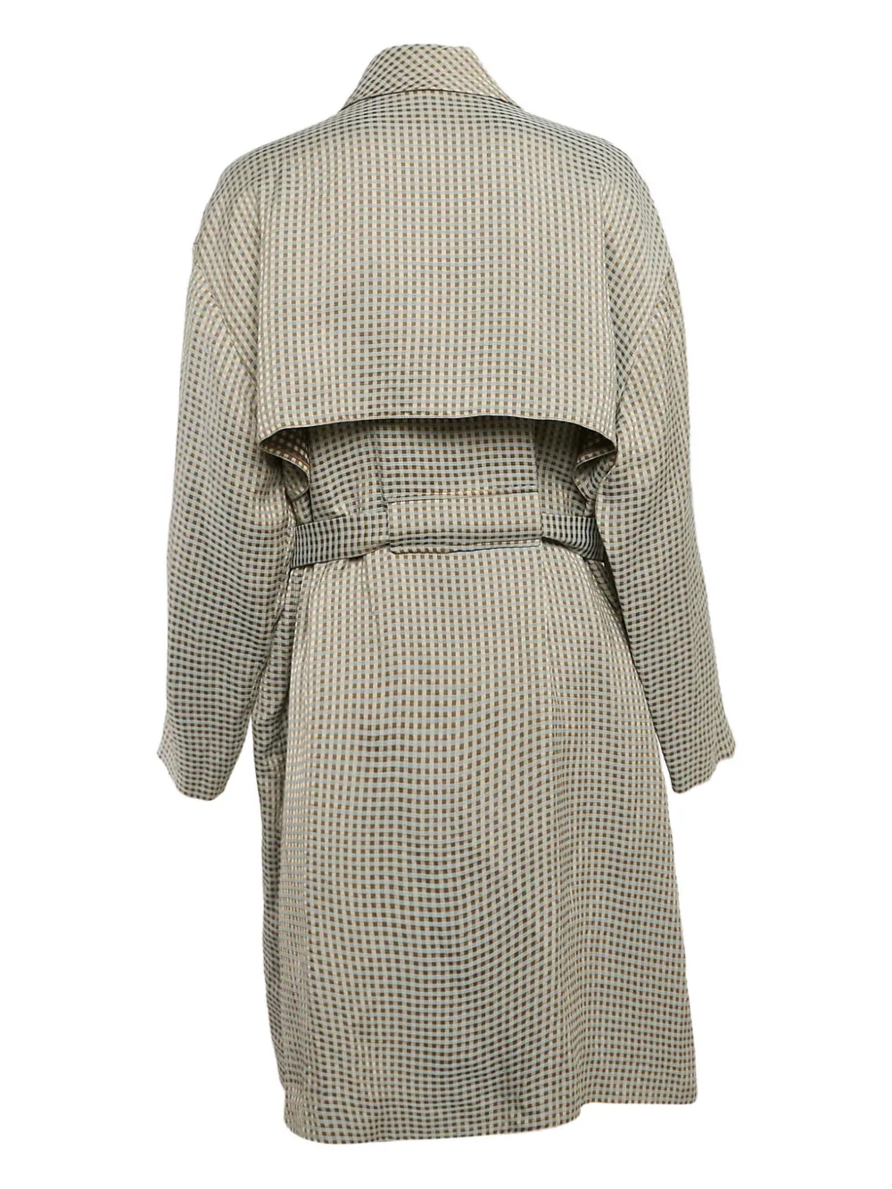 Emporio Armani Pre-Owned Jas met ceintuur en gingham ruit - Beige