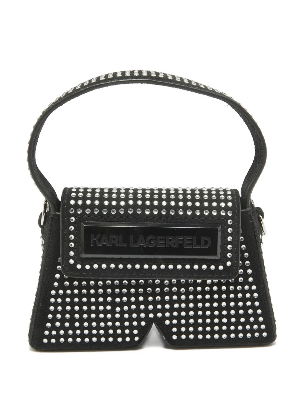 Ikon crystal-embellished suede mini bag