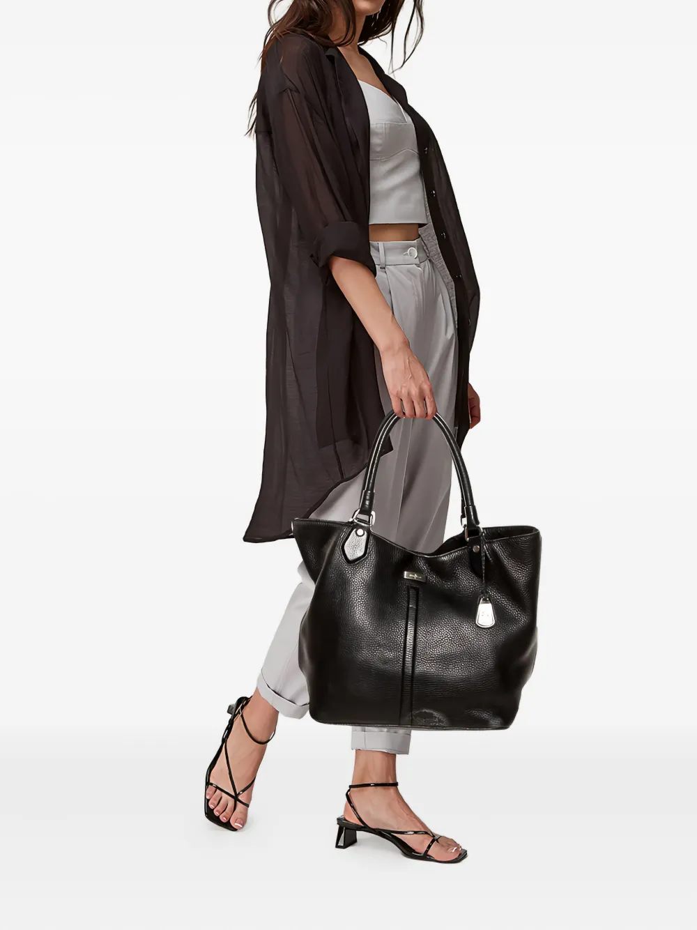 Cole Haan レザー トートバッグ - ブラック Cole Haan レザー トートバッグ - ブラック