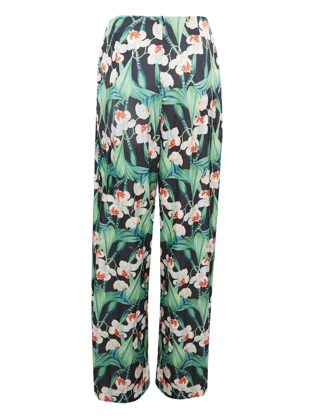 PatBO Broek met bloemenprint - Zwart